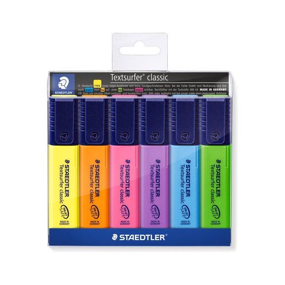 STAEDTLER Textmarker Textsurfer classic, nachf&uuml;llbar,Etui mit 6 St&uuml;ck - Textmarker