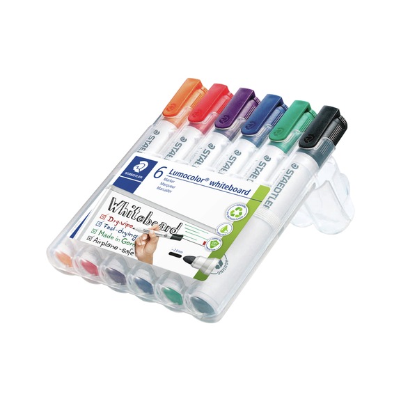 STAEDTLER Whiteboard Marker Lumocolor, nachf&uuml;llbar, Box mit 6 Farben - Board-Marker