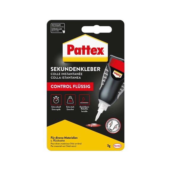 HENKEL Sekundenkleber Control Fl&uuml;ssig, 3g - Cyanacrylat-Klebstoff