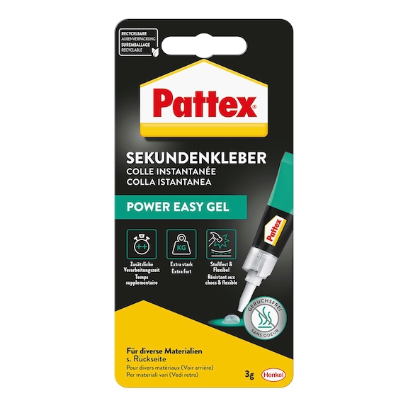 HENKEL Sekundenkleber Power Easy Gel, 3g - Cyanacrylat-Klebstoff