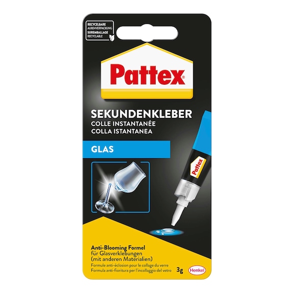HENKEL Sekundenkleber Glas, f&uuml;r Glasverklebungen, transparent, 3g - Cyanacrylat-Klebstoff