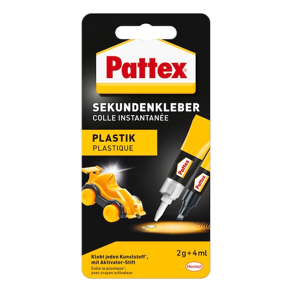 HENKEL Sekundenkleber Pattex, alle Kunststoffe, Tube mit 4ml/2g Blisterverpackung - Cyanacrylat-Klebstoff