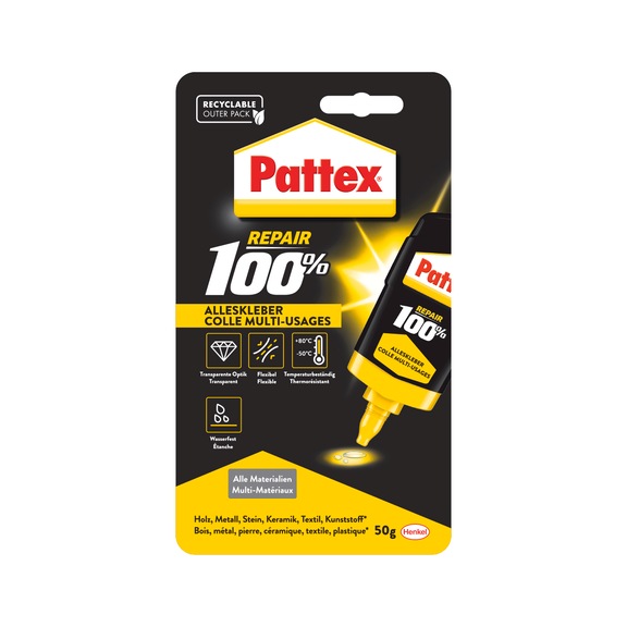 HENKEL Alleskleber Repair, l&ouml;semittelfrei, 50g, 1 St&uuml;ck auf Blisterkarte - Klebstoff l&ouml;semittelfrei