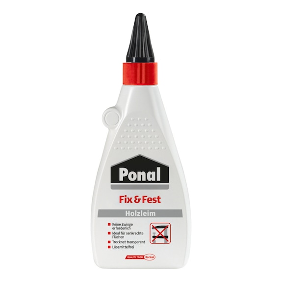 PONAL Holzleim Fix und Fest, ohne L&ouml;sungsmittel, Kunststoff-Flasche mit 100 g - Dispersionsklebstoff