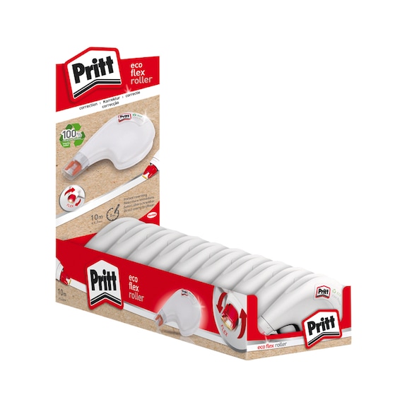 PRITT Korrektur Einwegroller Eco Flex, l&ouml;semittelfrei, Kartondisplay 10 St&uuml;ck - Korrekturroller