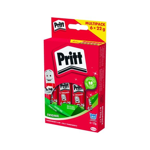 HENKEL Klebestift Multipack 6x22g, transparent. ohne L&ouml;semittel, 6x22g - Klebstoff l&ouml;semittelfrei