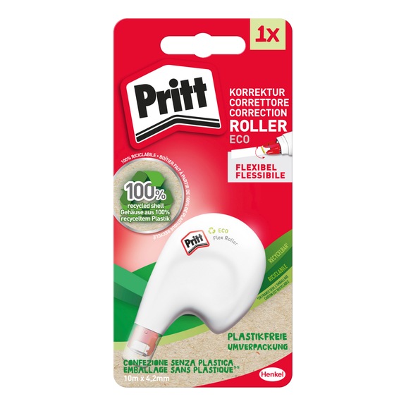 PRITT Korrektur Einwegroller Eco Flex. Ohne L&ouml;sungsmittel, 10m x 4.2mm, 1 St&uuml;ck - Korrekturroller