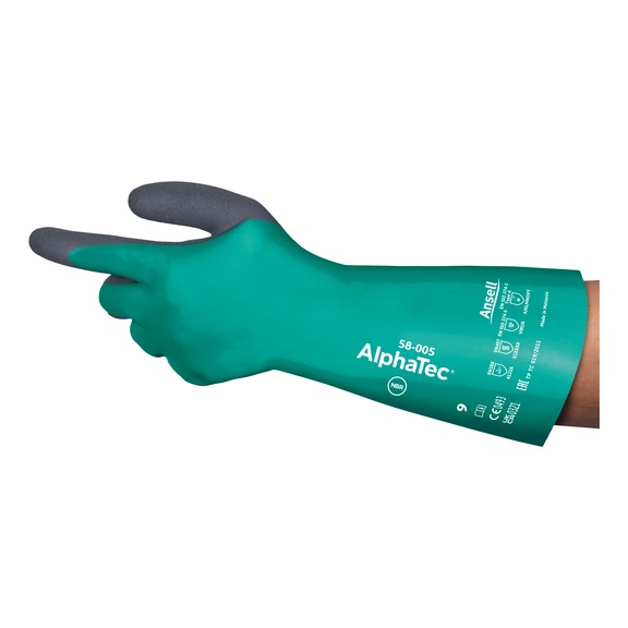 ANSELL Chemieschutzhandschuhe AlphaTec(R) 58005 Gr&ouml;&szlig;e 9 58005090 - Chemikalienschutzhandschuhe