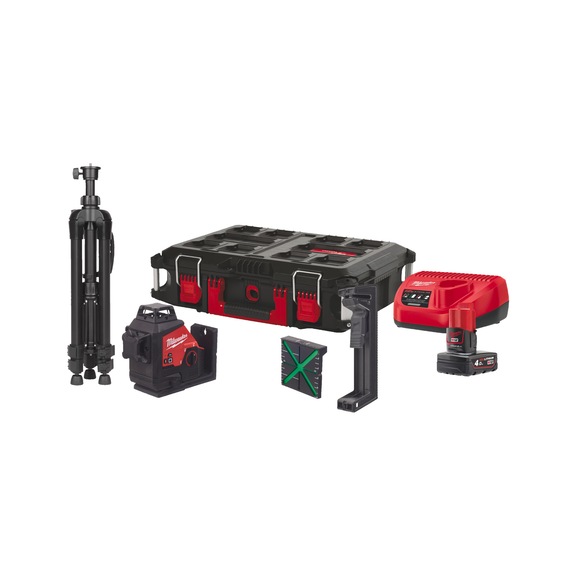 MILWAUKEE Kreuzlinienlaser Kit M12(TM) 3 x 360 Grad 4933499379 - Punkt- und Linienlaser