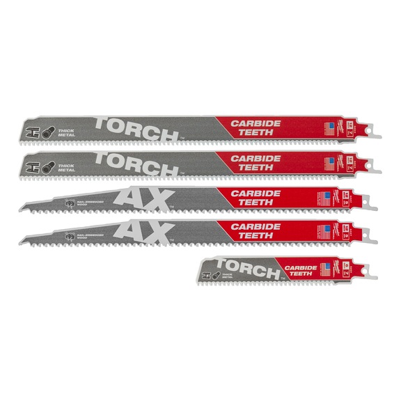 MILWAUKEE Abbruch-S&auml;bels&auml;gebl&auml;tter-Set SAWZALL(TM) HM-best&uuml;ckte (5-teilig) 49472206 - S&auml;geblatt f&uuml;r S&auml;bels&auml;ge