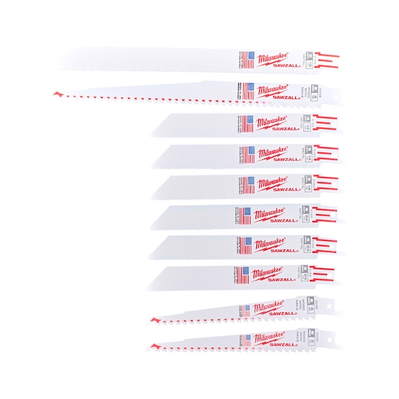 MILWAUKEE S&auml;bels&auml;geblatt-Set SAWZALL(TM) (10-teilig) 49472211 - S&auml;geblatt f&uuml;r S&auml;bels&auml;ge