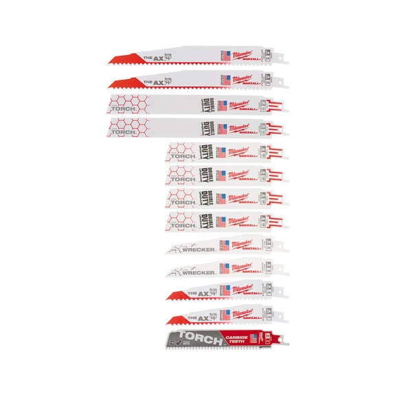 MILWAUKEE S&auml;bels&auml;geblatt-Set SAWZALL(TM) (13-teilig) 49472231 - S&auml;geblatt f&uuml;r S&auml;bels&auml;ge