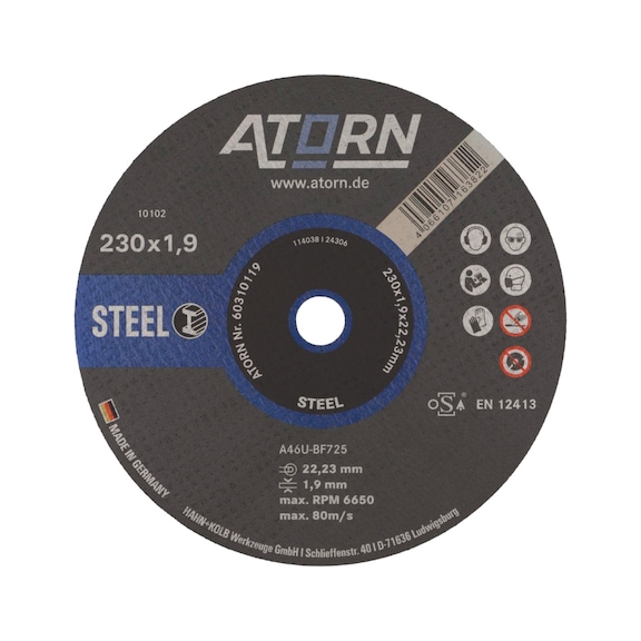 ATORN Steel cutting disc 230x1.9&nbsp;mm - Disques &agrave; tron&ccedil;onner en acier