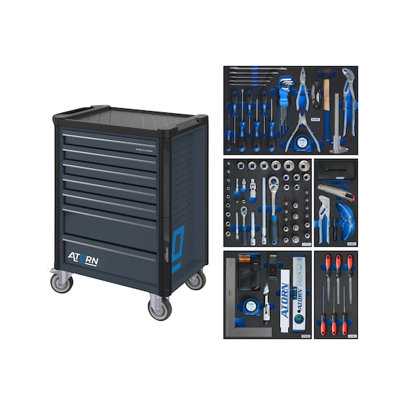 ATORN - Carrello per utensili con blocco antiestrazione sui singoli cassetti