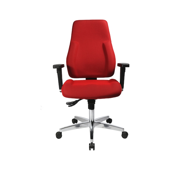 TOPSTAR Swivel chair P91 polished aluminium, red - P91 office swivel chair