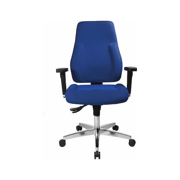 TOPSTAR Swivel chair P91 polished aluminium, blue - P91 office swivel chair