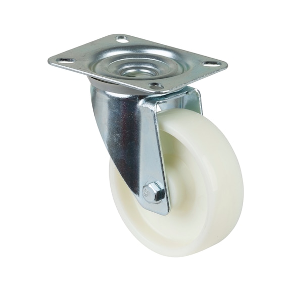 BS ROLLEN Swivel castor, 100 mm diameter, plastic, load capacity 125 kg - Swivel castor