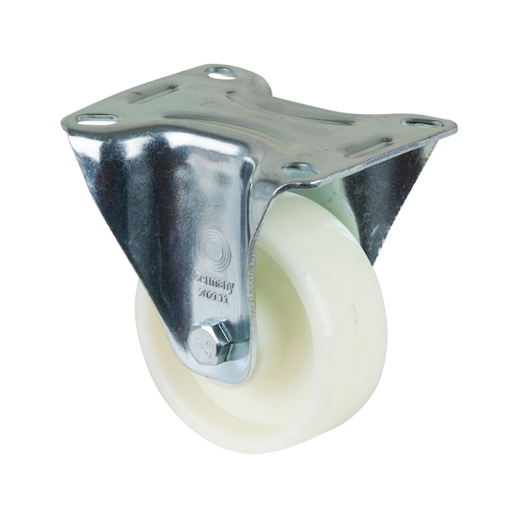 BS ROLLEN Fixed castor, 80 mm diameter, plastic, load capacity 125 kg - Fixed castor