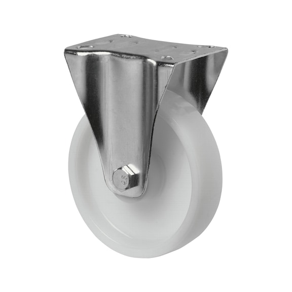 BS ROLLEN Fixed castor, 125 mm diameter, plastic, load capacity 175 kg - Fixed castor