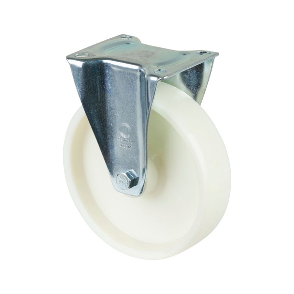 BS ROLLEN Fixed castor, 200 mm diameter, plastic, load capacity 300 kg - Fixed castor