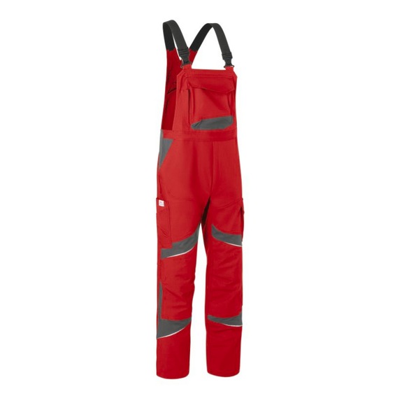 K&Uuml;BLER HIGH PSA 2 dungarees, medium red/anthracite, size 114 3255 3421-5597-114 - ACTIVIQ cotton+ dungarees HIGH PPE 2