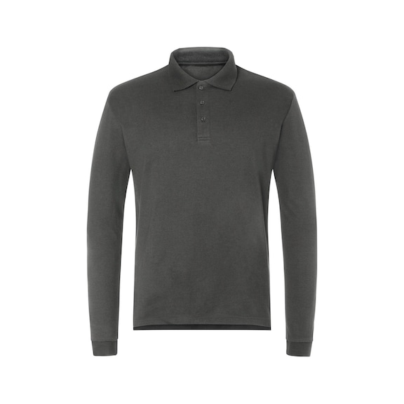 K&Uuml;BLER Long-sleeved polo shirt PSA 3, anthracite, size M 5147 5382-97-M - PROTECTIQ Long-sleeved polo shirt PSA 3