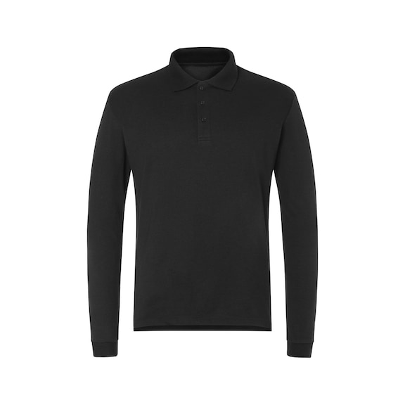 K&Uuml;BLER Long-sleeved polo shirt PSA 3, black, size XS 5147 5382-99-XS - PROTECTIQ Long-sleeved polo shirt PSA 3