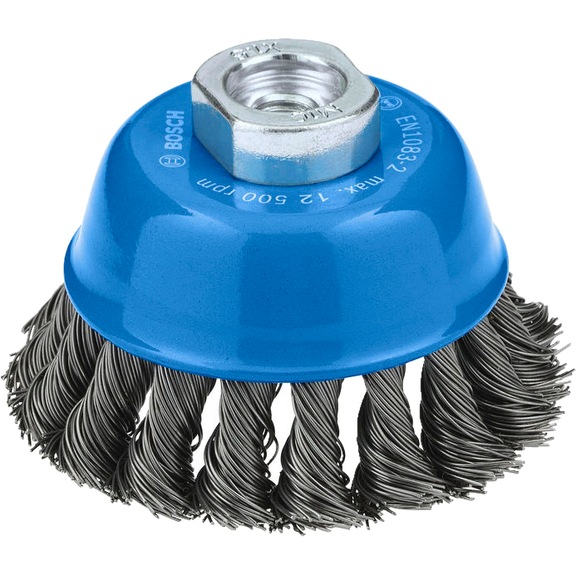 BOSCH Metal heavy cup brush, 75 x 0,5 mm, M10, knotted 2608620756 - Cup brush