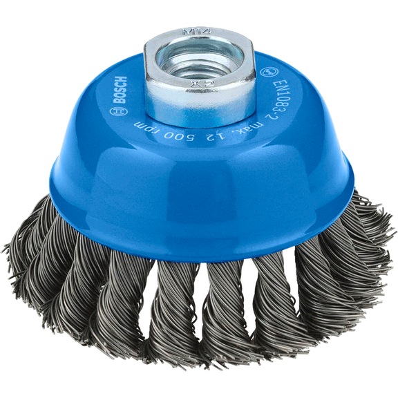 BOSCH Metal heavy cup brush, 75 x 0,5 mm, M10, knotted 2608620760 - Cup brush