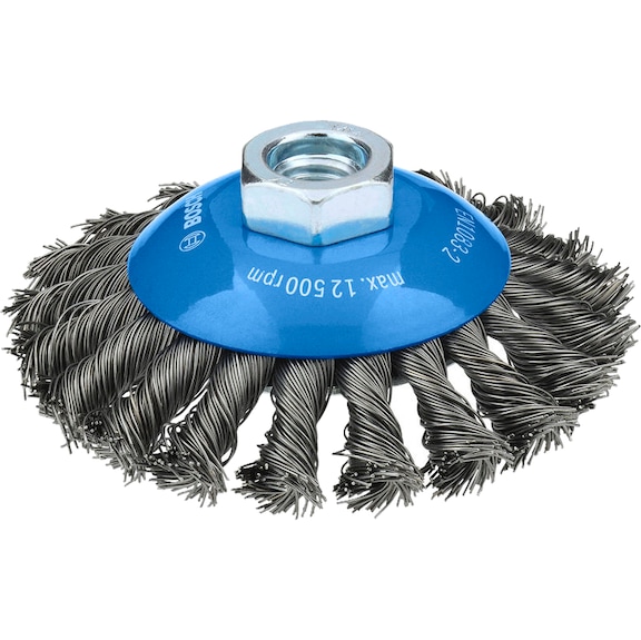 BOSCH Metal heavy Kegelb&uuml;rste, 100 x 0,5&nbsp;mm, M14, gezopft 2608620766 - Kegelb&uuml;rste