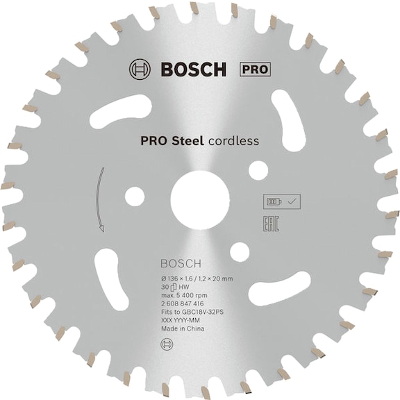 BOSCH PRO Steel cordless-Bewehrungsstahlschneider, 136 x 1,6/1,1 x 20 2608847416 - Power tool (accessory)