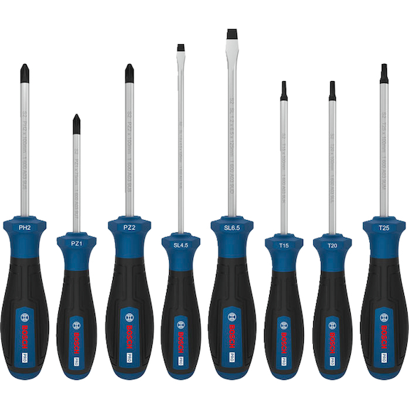 BOSCH PRO screwdriver set PH/PZ/SL/TX, 8-piece 1600A039PF - Screwdriver set