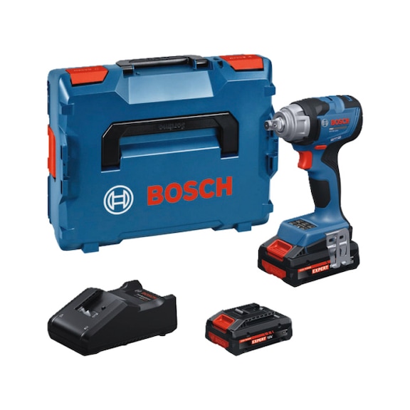 BOSCH Akku-Drehschlagschrauber GDS18V-330H, 2x Akku EXBA18V-40 in L-BOXX 06019L5202 - Akku-Drehschlagschrauber GDS18V-330H