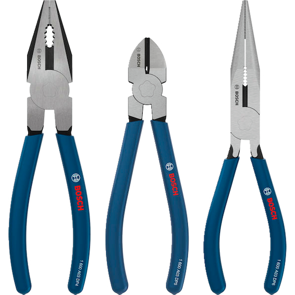 BOSCH Zangen-Set, dip-coated, non-slip handles, 3-piece 1600A03DN3 - Pliers set
