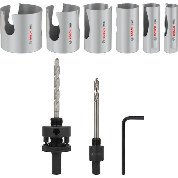 BOSCH PRO Construction material threaded hole saw set 9-piece 2608594685 - Hole saw set