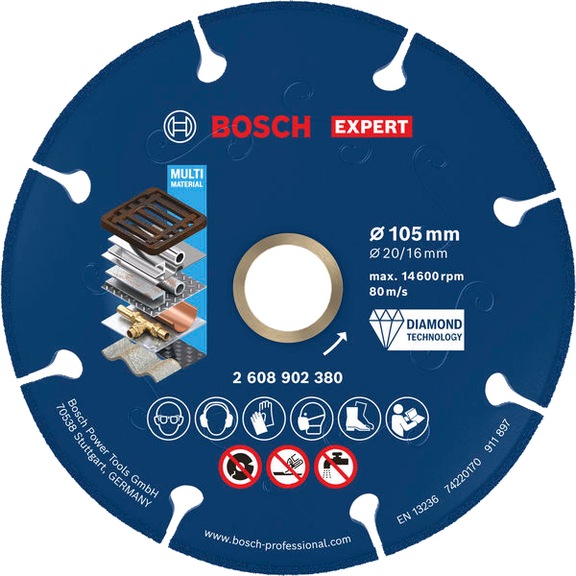 BOSCH EXPERT Metal diamond cutting disc, 105 x 20/16 mm 2608902380 - Diamond cutting disc