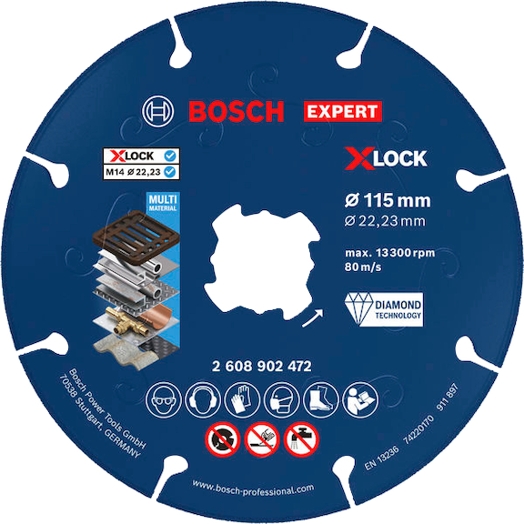 BOSCH EXPERT Metal diamond cutting disc, X-LOCK, 115 x 22,23 mm 2608902472 - Diamond cutting disc