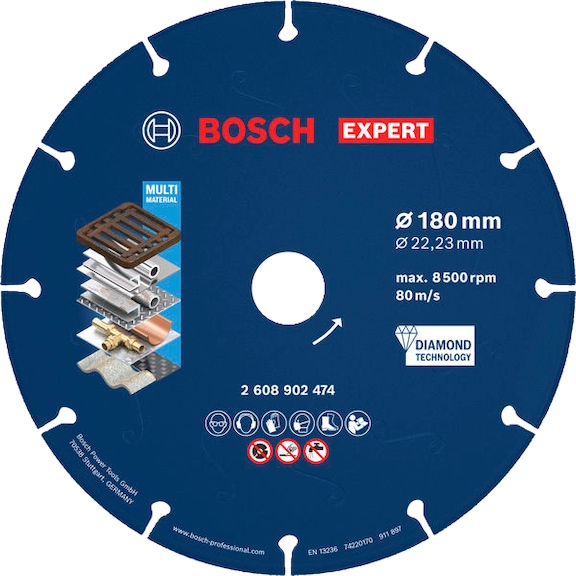 BOSCH EXPERT Metal diamond cutting disc, 180 x 22,23 mm 2608902474 - Diamond cutting disc