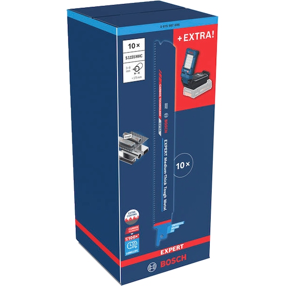 BOSCH EXPERT reciprocating saw blade S1155HHC SSB, 10-piece, GLI 18V-800 0615997696 - EXPERT S1155HHC reciprocating saw blade