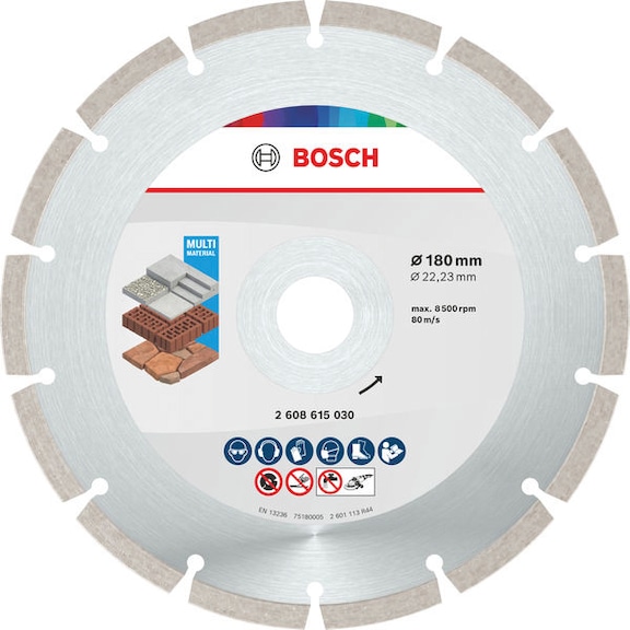 BOSCH Multi material diamond cutting disc, 180 x 22.23 x 7 mm, 10 Stk. 2608615043 - Multi Material Diamond cutting disc