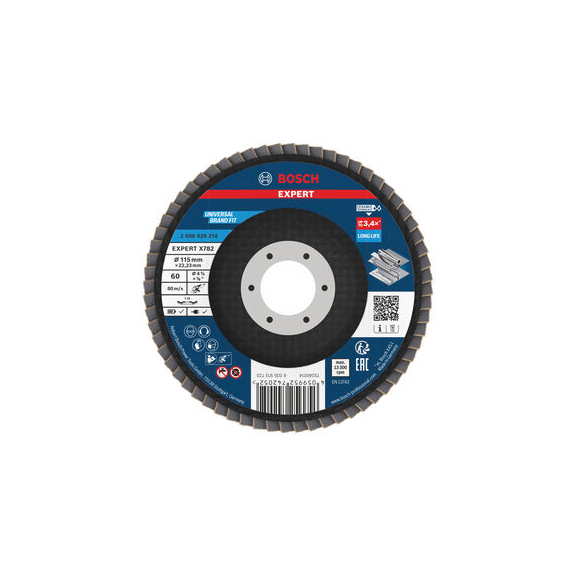 BOSCH EXPERT X782 flap disc angled 115 mm K60 22,23 mm 2608626214 - EXPERT X782 flap disc angled