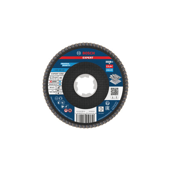 BOSCH EXPERT X782 flap disc angled 115 mm K80 X-Lock GF 2608626217 - EXPERT X782 flap disc angled