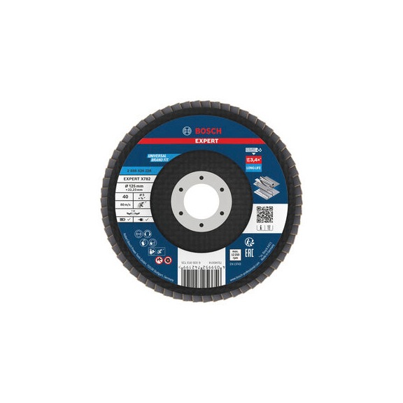 BOSCH EXPERT X782 flap disc angled 125 mm K40 22,23 mm 2608626228 - EXPERT X782 flap disc angled