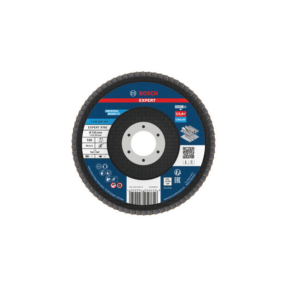 BOSCH EXPERT X782 flap disc angled 125 mm K120 22,23 mm 2608626234 - EXPERT X782 flap disc angled