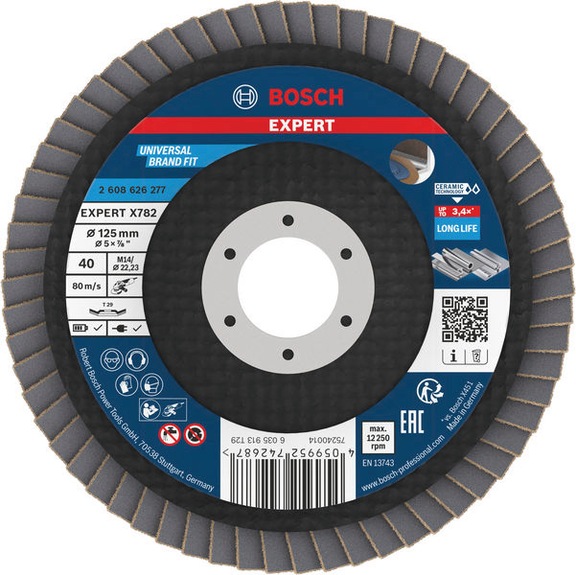 BOSCH EXPERT X782 flap disc angled 125mm K40 FlexLam 2608626277 - EXPERT X782 flap disc angled