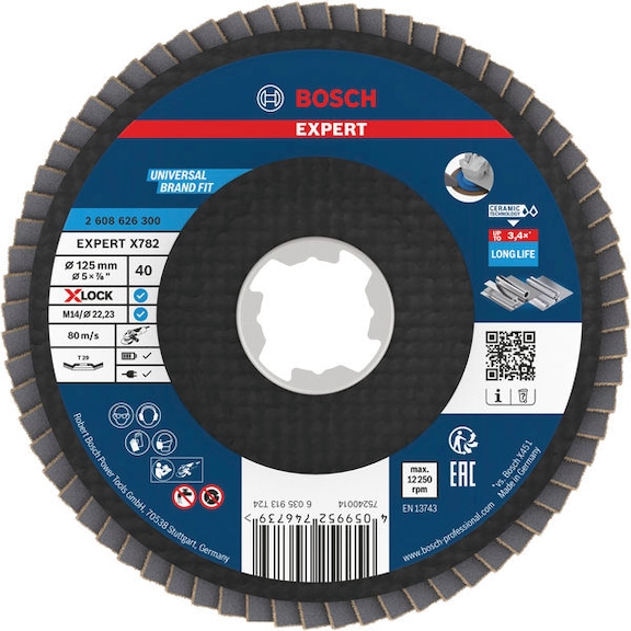 BOSCH EXPERT X782 flap disc angled 125 mm K40 X-Lock 2608626300 - EXPERT X782 flap disc angled