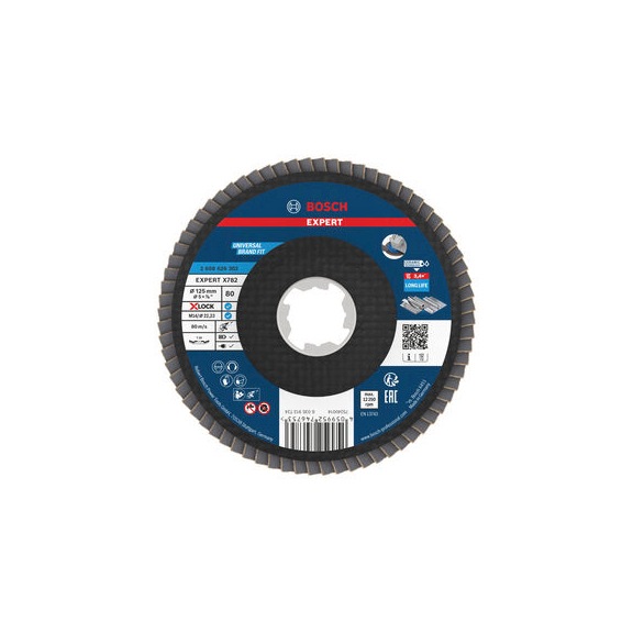 BOSCH EXPERT X782 flap disc angled 125 mm K80 X-Lock 2608626302 - EXPERT X782 flap disc angled