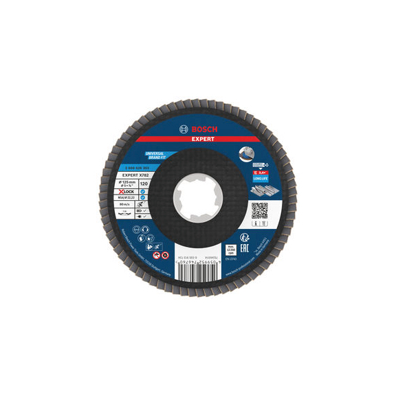 BOSCH EXPERT X782 flap disc angled 125 mm K120, X-Lock 2608626303 - EXPERT X782 flap disc angled