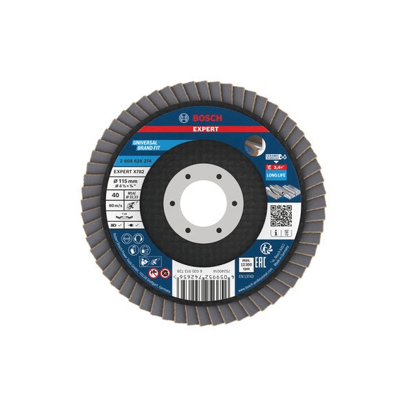 BOSCH EXPERT X782 flap disc angled 115mm K40 FlexLam 2608626274 - EXPERT X782 flap disc angled