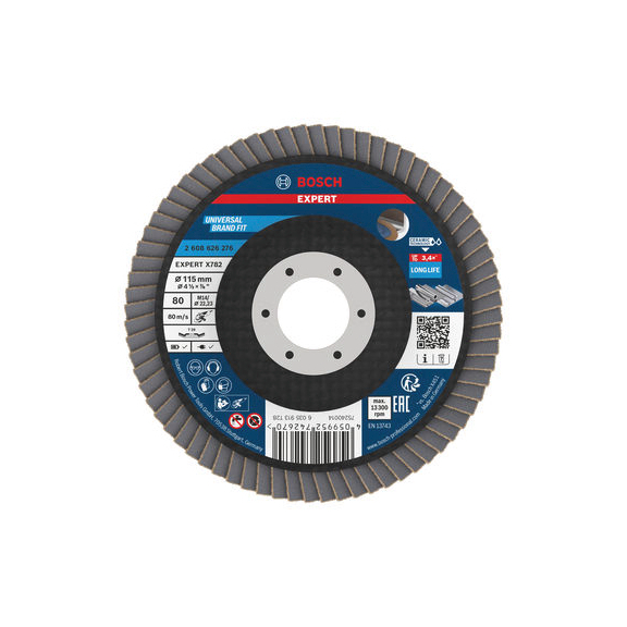 BOSCH EXPERT X782 F&auml;cherschleifscheibe abgewinkelt 115mm K80 FlexLam 2608626276 - EXPERT X782 F&auml;cherschleifscheibe abgewinkelt